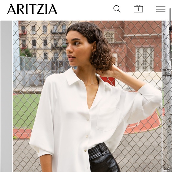 Aritzia Boyfriend Button-Up Shirt - Picture 1 of 5